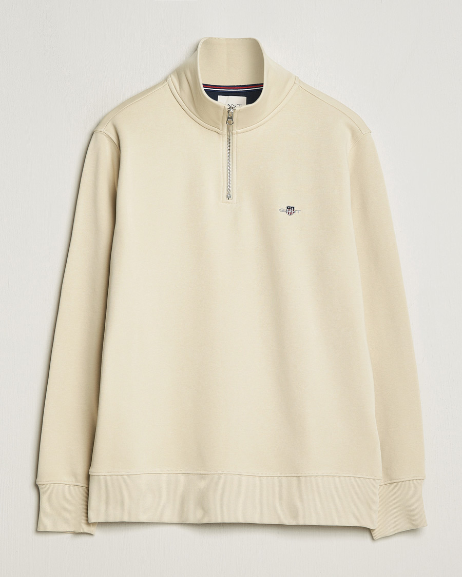 Herre | Gensere | GANT | Original Shield Half Zip Sweater Silky Beige