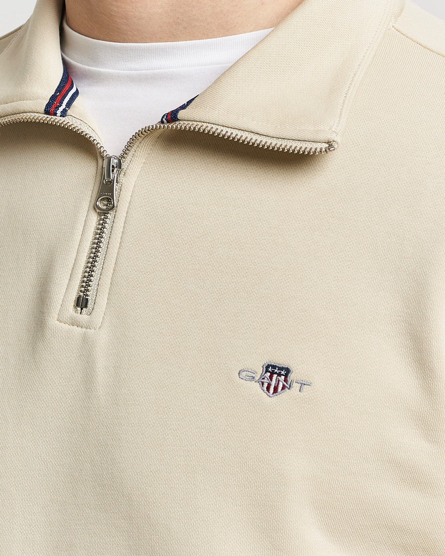 Herre | Gensere | GANT | Original Shield Half Zip Sweater Silky Beige