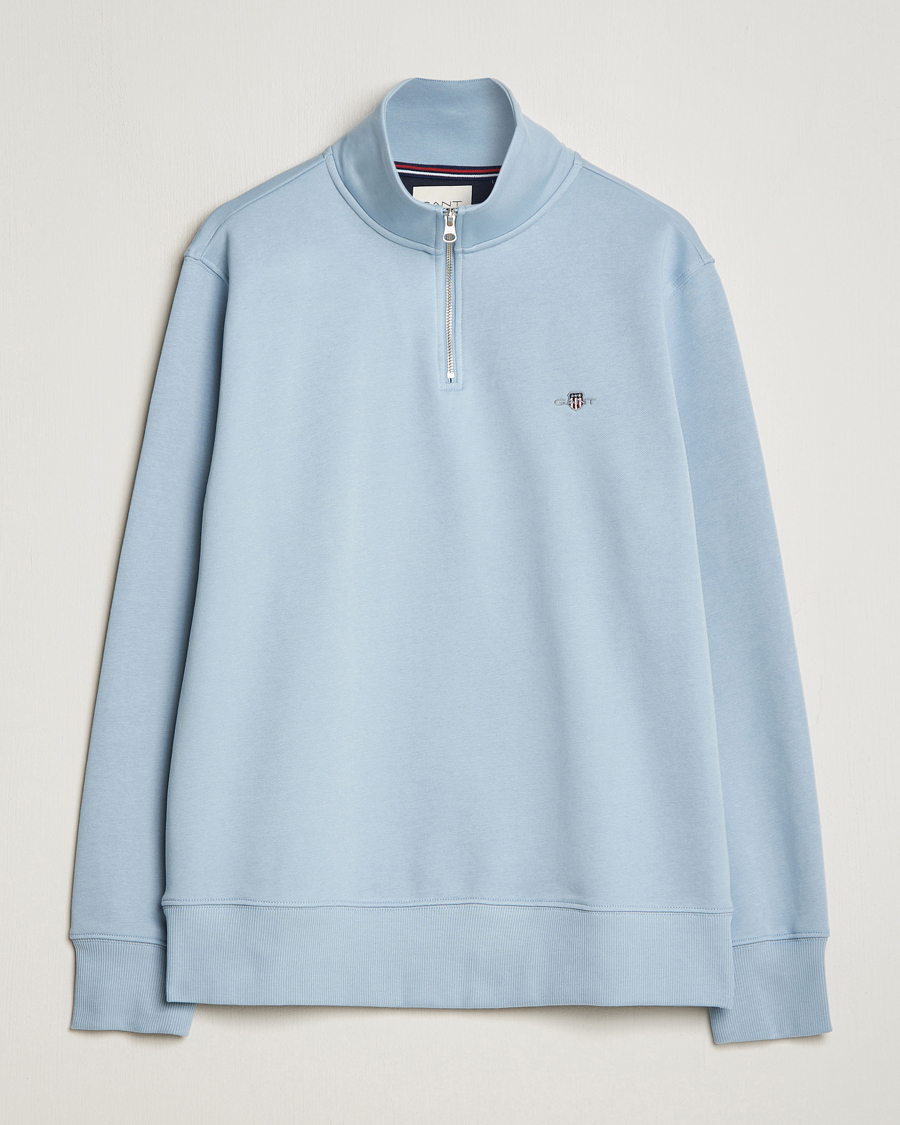 Herre | Gensere | GANT | Original Shield Half Zip Sweater Dove Blue