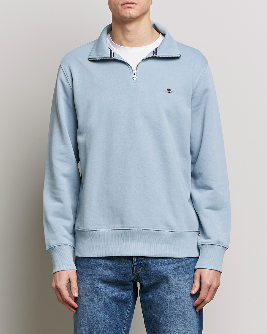 Herre | Gensere | GANT | Original Shield Half Zip Sweater Dove Blue