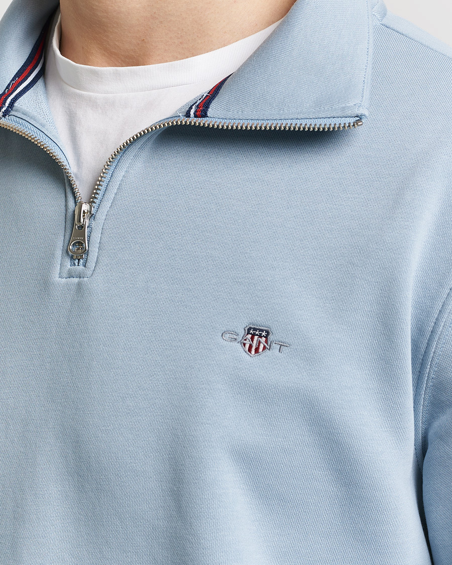 Herre | Gensere | GANT | Original Shield Half Zip Sweater Dove Blue