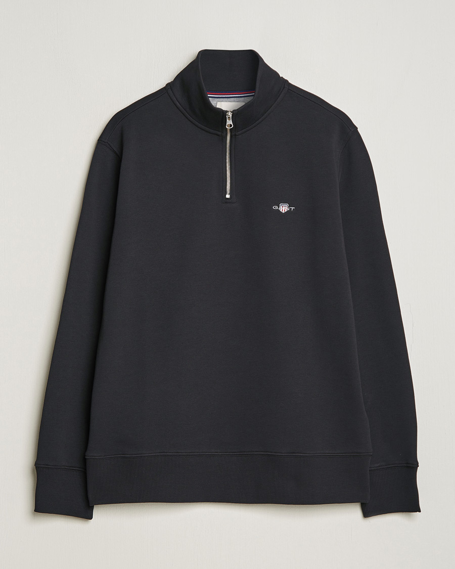 Herre | Gensere | GANT | Original Shield Half Zip Sweater Black