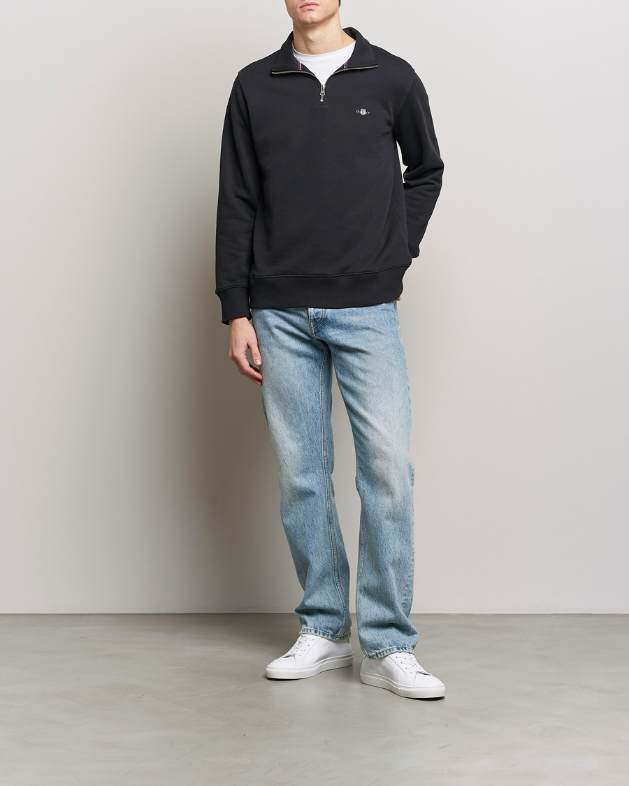 Herre | Gensere | GANT | Original Shield Half Zip Sweater Black