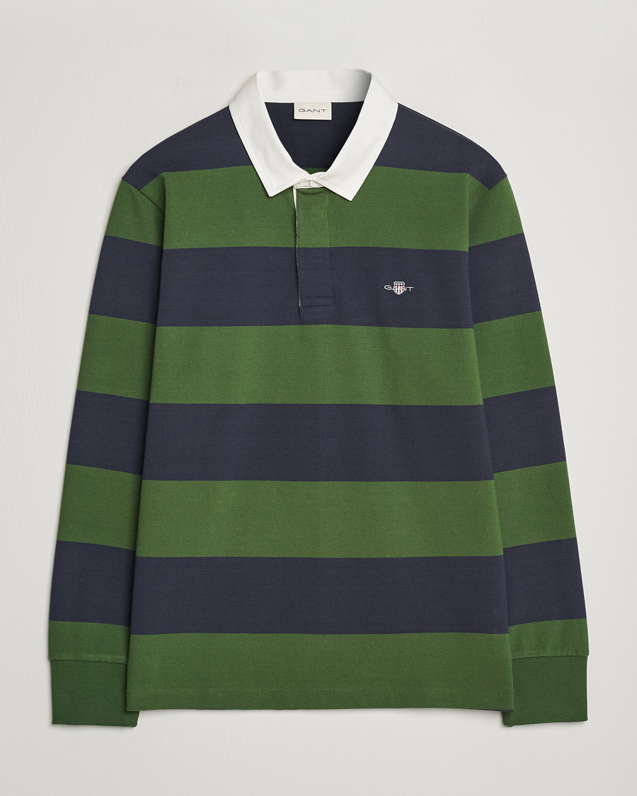 Herre | Gensere | GANT | Barstriped Rugger Pine Green/Navy