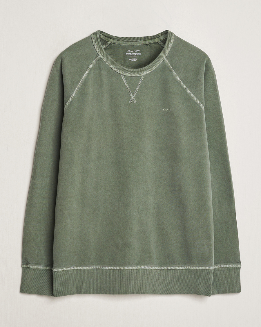 Herre | Gensere | GANT | Sunbleached Crew Neck Sweatshirt Pine Green