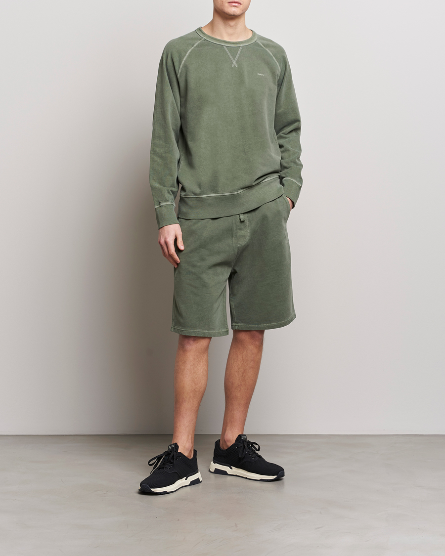Herre | Gensere | GANT | Sunbleached Crew Neck Sweatshirt Pine Green