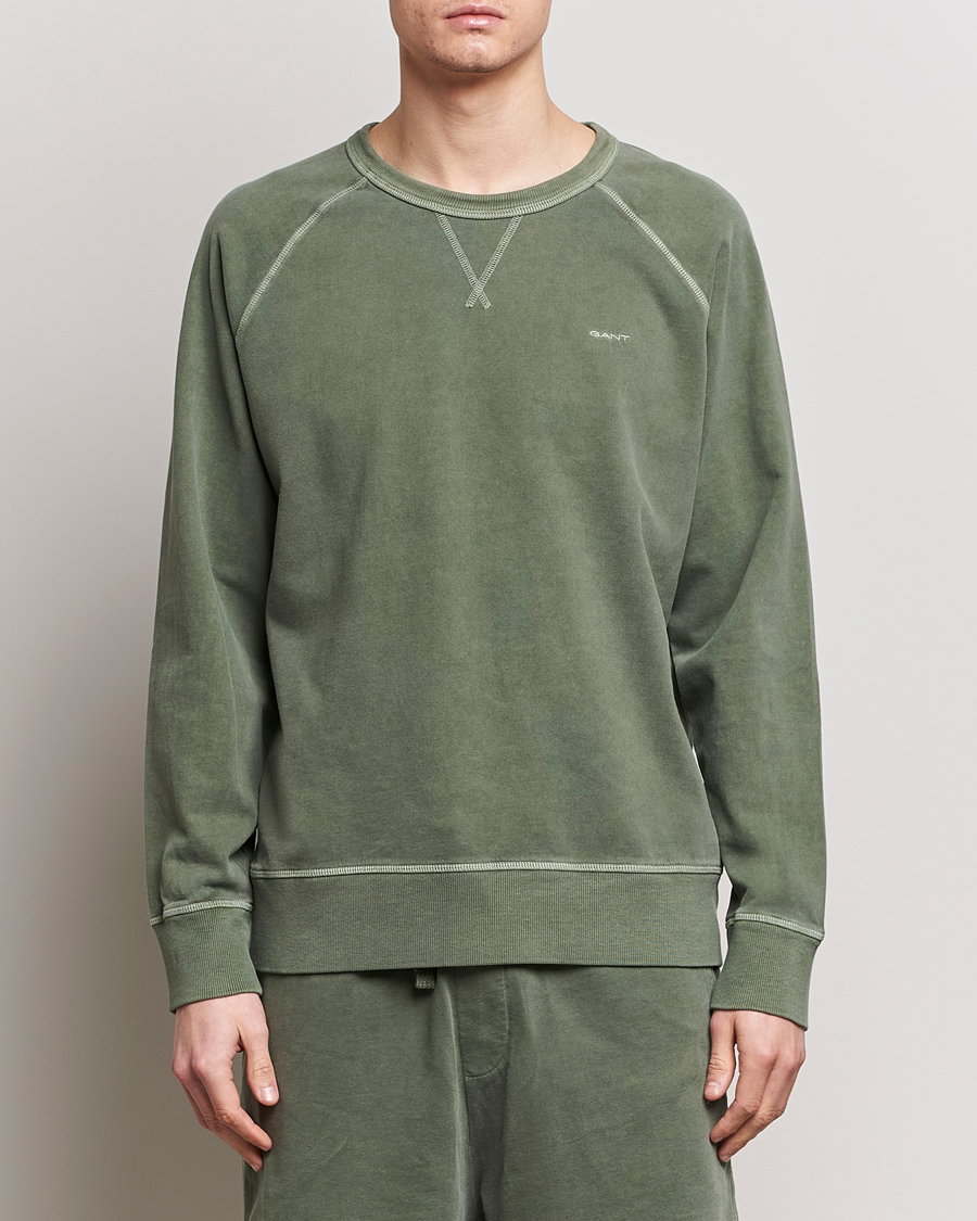 Herre | Gensere | GANT | Sunbleached Crew Neck Sweatshirt Pine Green