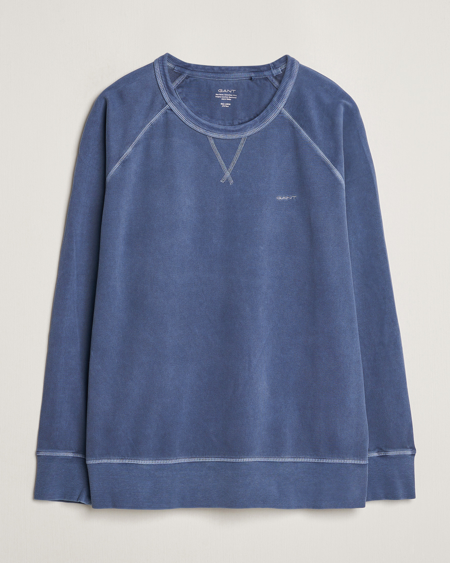 Herre | Gensere | GANT | Sunbleached Crew Neck Sweatshirt Dusty Blue Sea