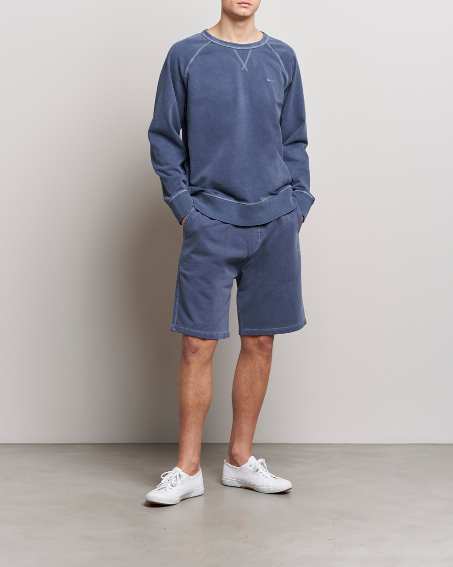 Herre | Gensere | GANT | Sunbleached Crew Neck Sweatshirt Dusty Blue Sea