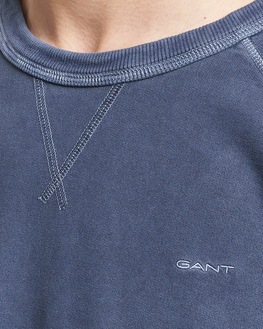 Herre | Gensere | GANT | Sunbleached Crew Neck Sweatshirt Dusty Blue Sea
