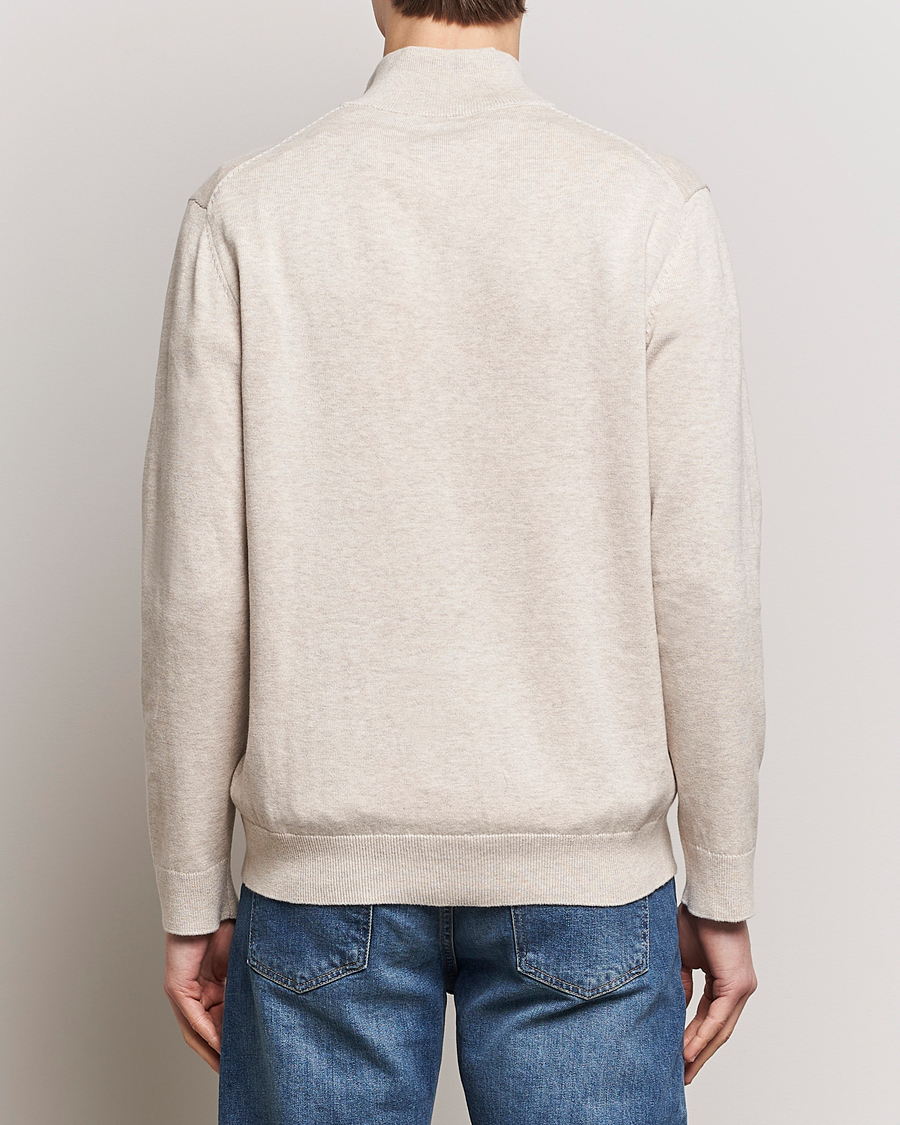 Herre | Gensere | GANT | Classic Cotton Half Zip Light Beige Melange