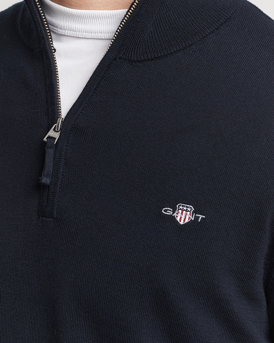 Herre | Gensere | GANT | Classic Cotton Half Zip Evening Blue