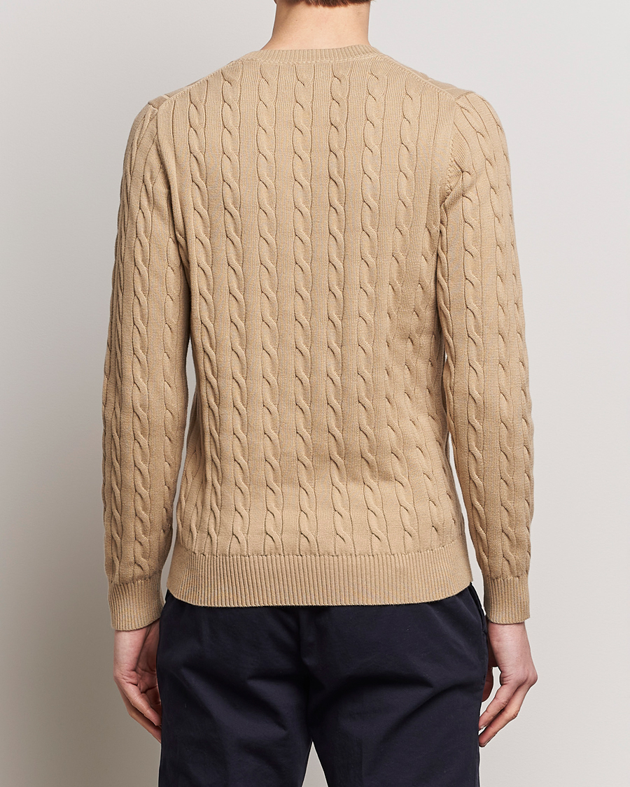 Herre | Gensere | GANT | Cotton Cable Crew Neck Pullover Dark Khaki