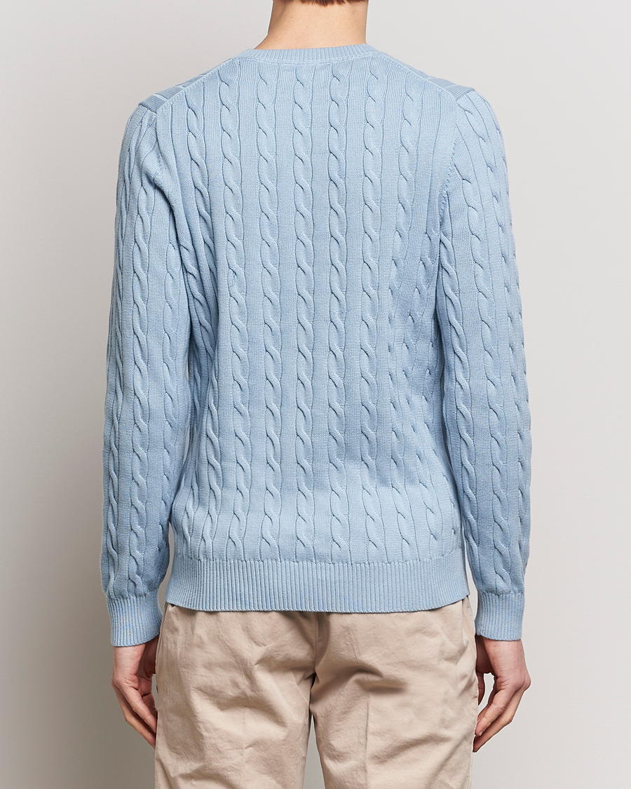 Herre | Gensere | GANT | Cotton Cable Crew Neck Pullover Dove Blue