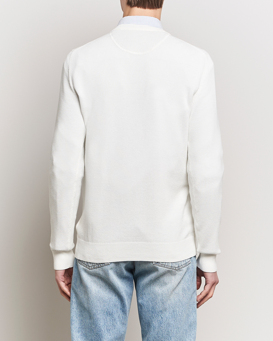 Herre | Gensere | GANT | Cotton Pique Crew Neck Sweater Eggshell