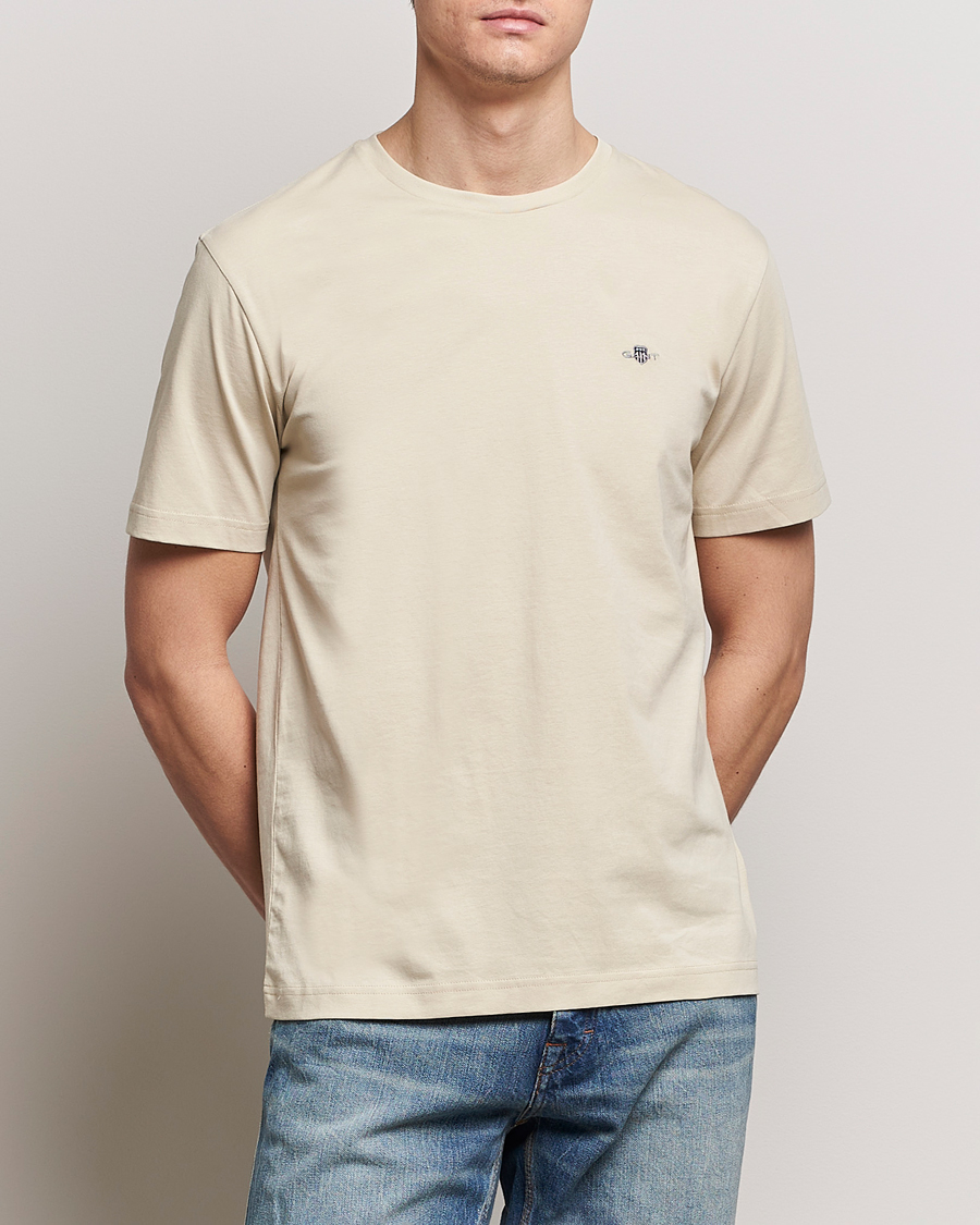 Herre | Kortermede t-shirts | GANT | The Original T-Shirt Silky Beige
