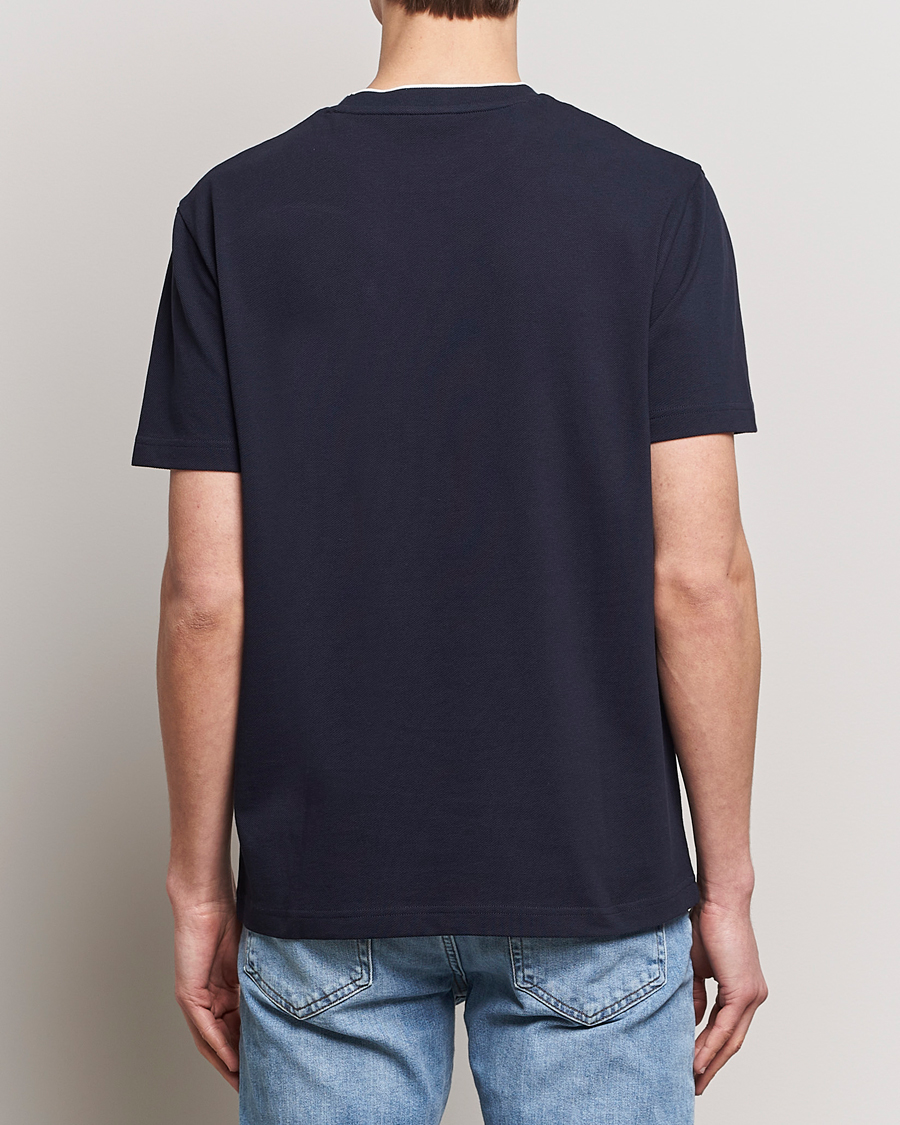 Herre | T-Shirts | GANT | Pique Crew Neck T-Shirt Evening Blue