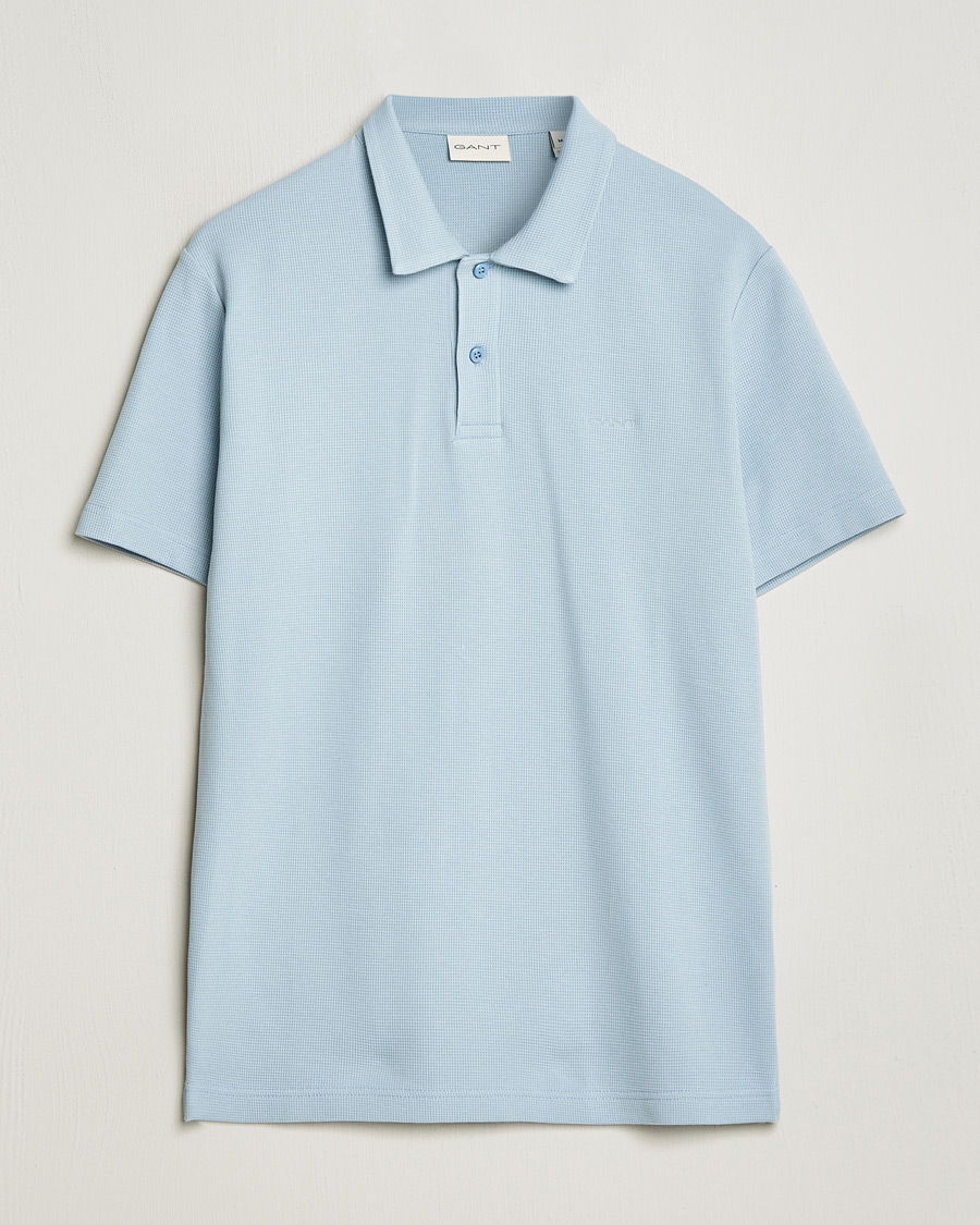 Herre | Pikéer | GANT | Waffle Textured Polo Dove Blue