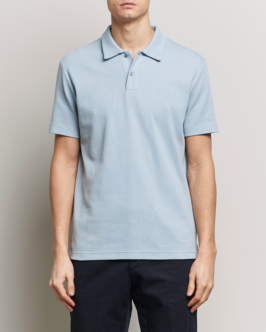 Herre | Pikéer | GANT | Waffle Textured Polo Dove Blue
