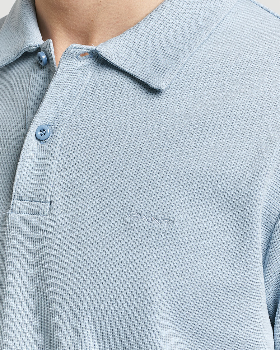 Herre | Pikéer | GANT | Waffle Textured Polo Dove Blue