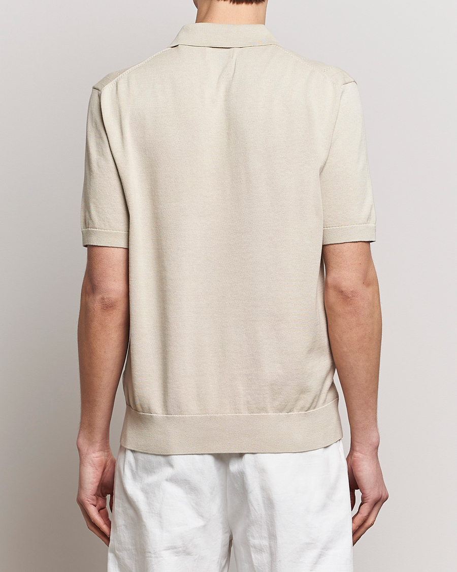 Herre | Pikéer | GANT | Pointelle Structured Knitted Polo Silky Beige
