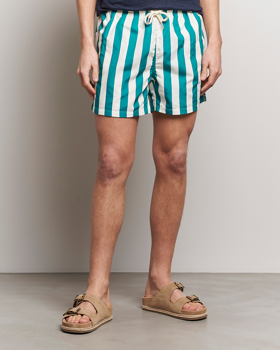 Herre | GANT | GANT | Blockstriped Swimshorts Ocean Turquoise