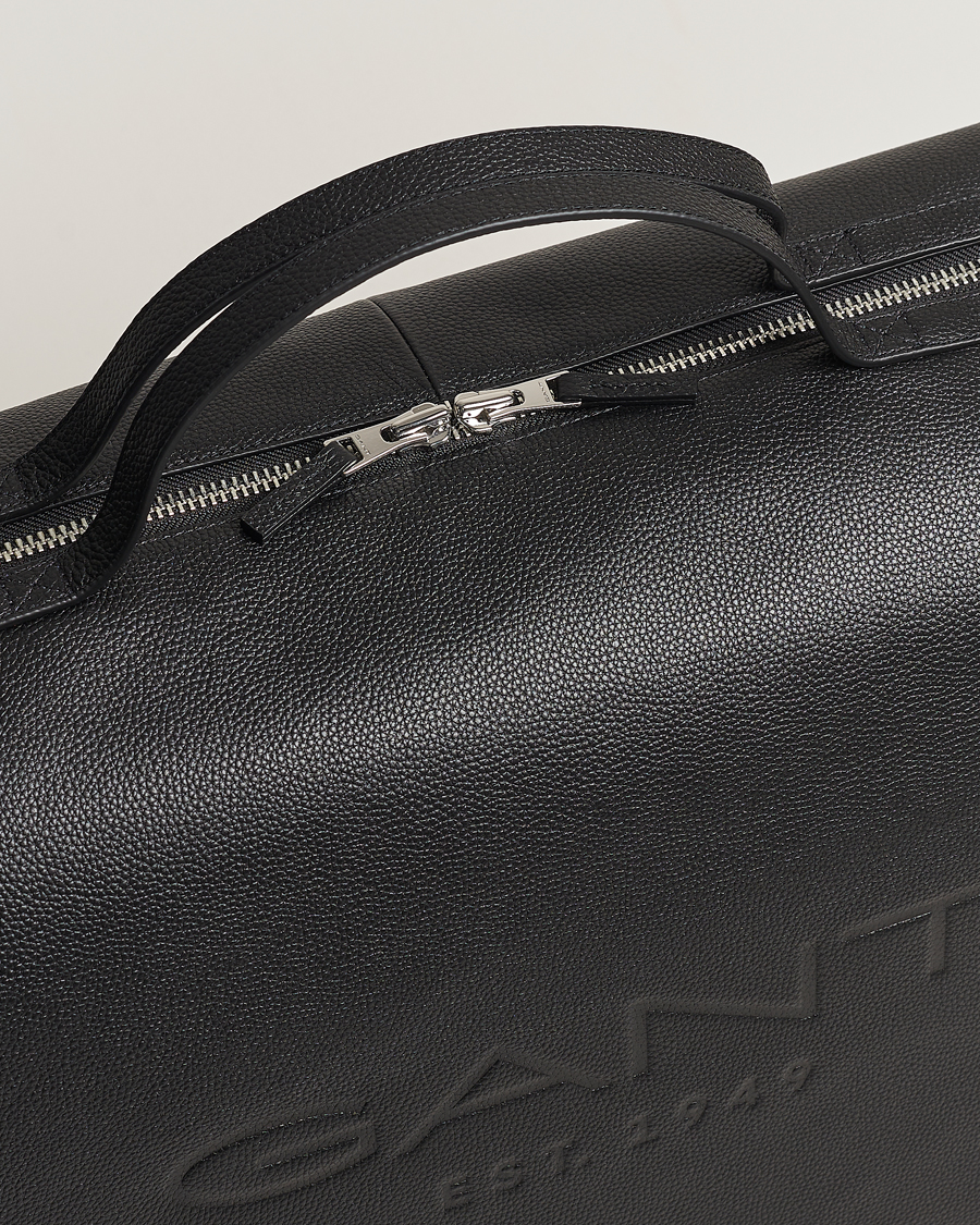 Herre | GANT Leather Weekendbag Black | GANT | Leather Weekendbag Black