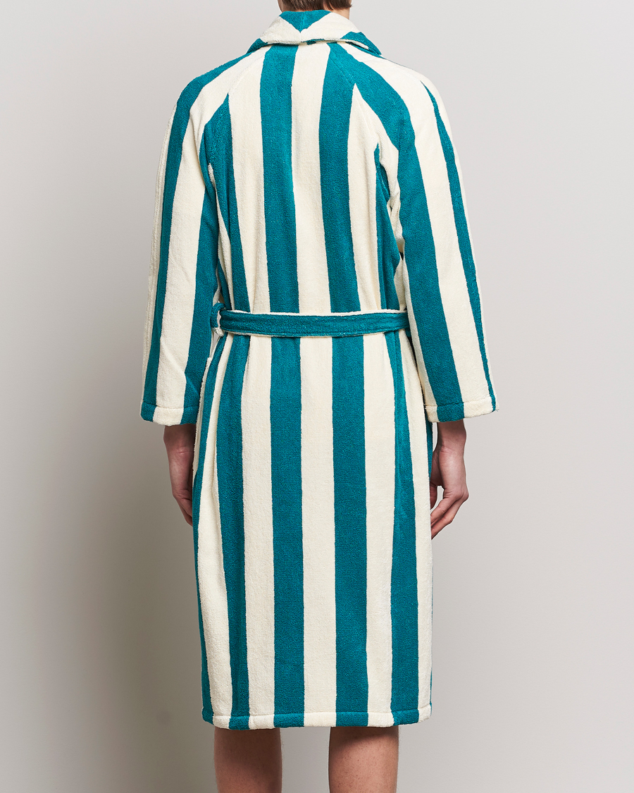 Herre | Pyjamaser og badekåper | GANT | Striped Robe Ocean Turquoise/White