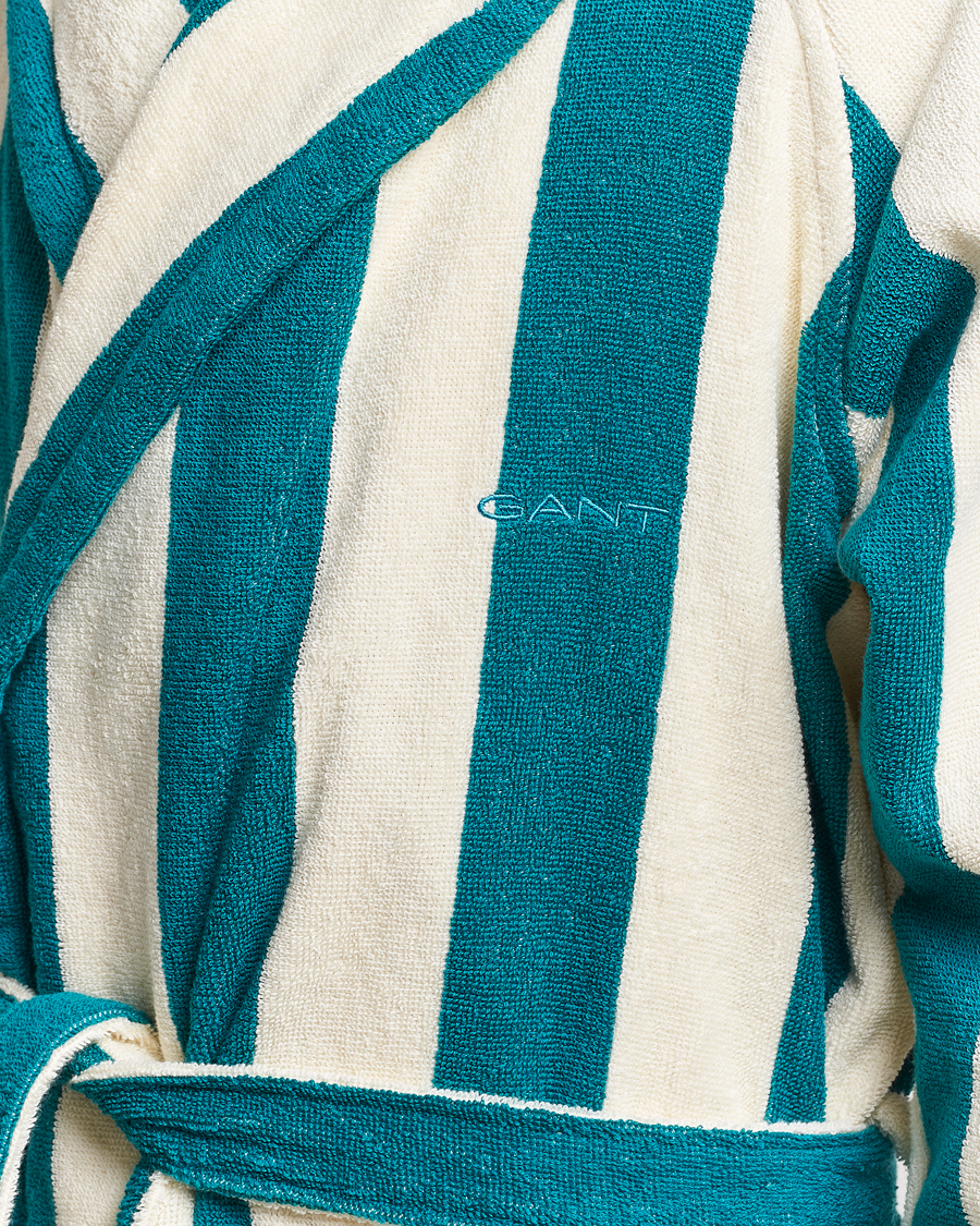 Herre | Pyjamaser og badekåper | GANT | Striped Robe Ocean Turquoise/White