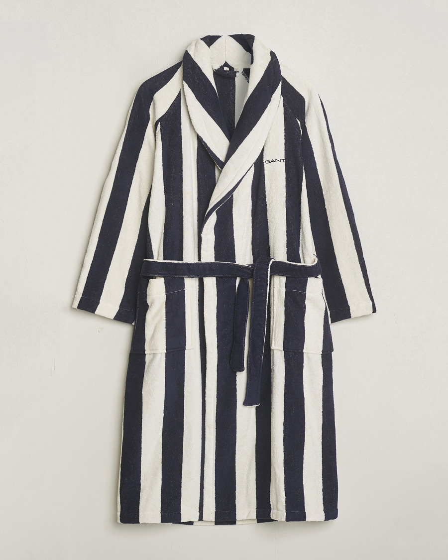 Herre | Pyjamaser og badekåper | GANT | Striped Robe Evening Blue/White