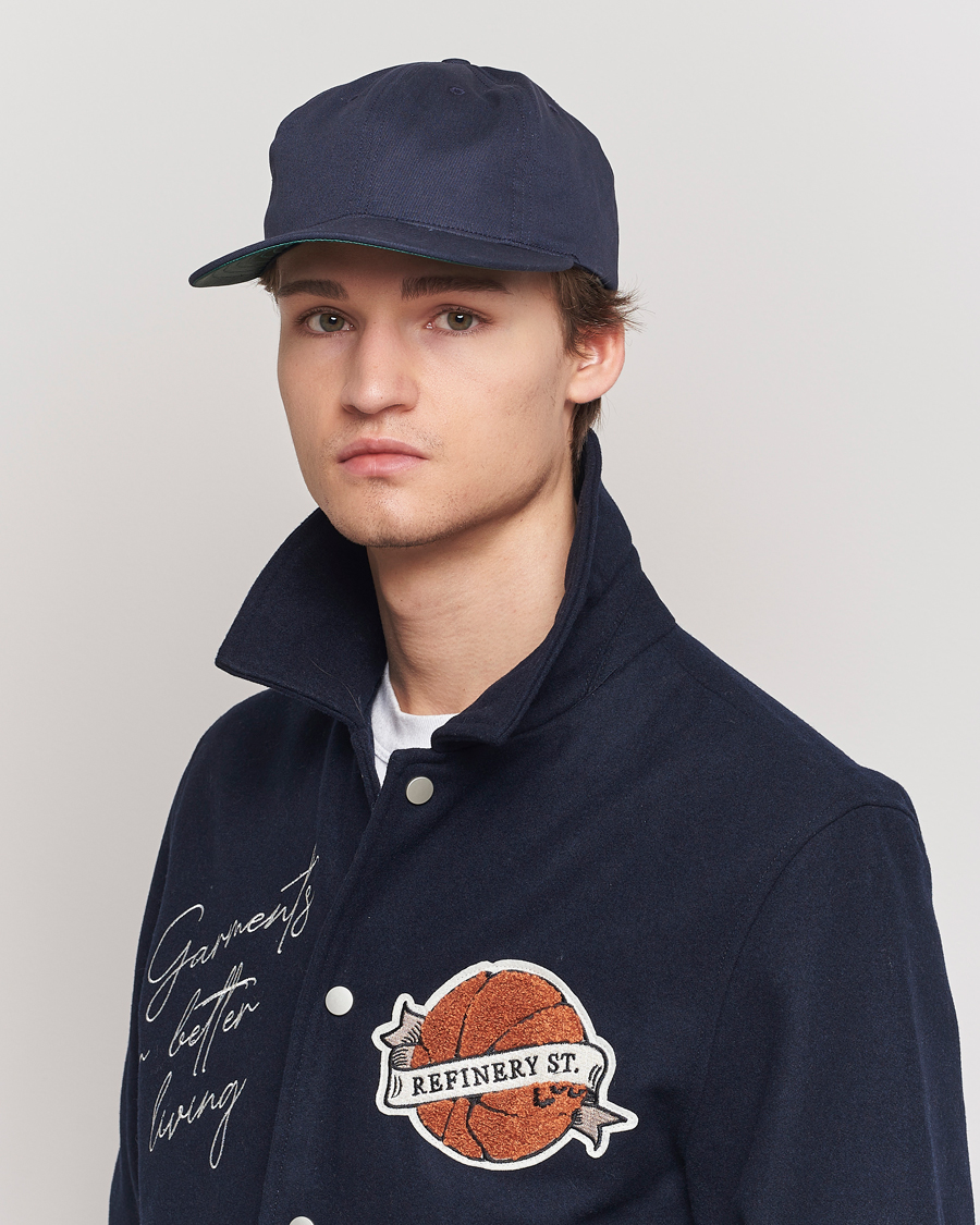 Herre | Ebbets Field Flannels Made in USA Unlettered Cotton Cap Navy | Ebbets Field Flannels | Made in USA Unlettered Cotton Cap Navy