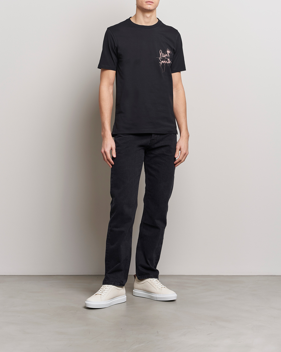 Herre | T-Shirts | Paul Smith | Organic Cotton Logo Crew Neck T-Shirt Black