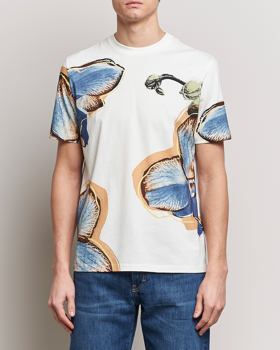 Herre | Kortermede t-shirts | Paul Smith | Organic Cotton Printed Orchid T-Shirt White