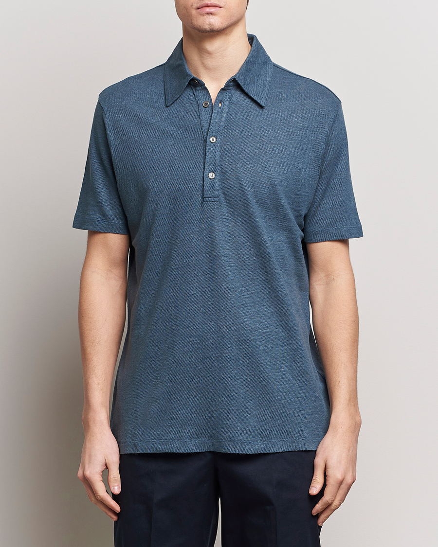 Herre | Kortermet piké | Paul Smith | Linen Polo Blue