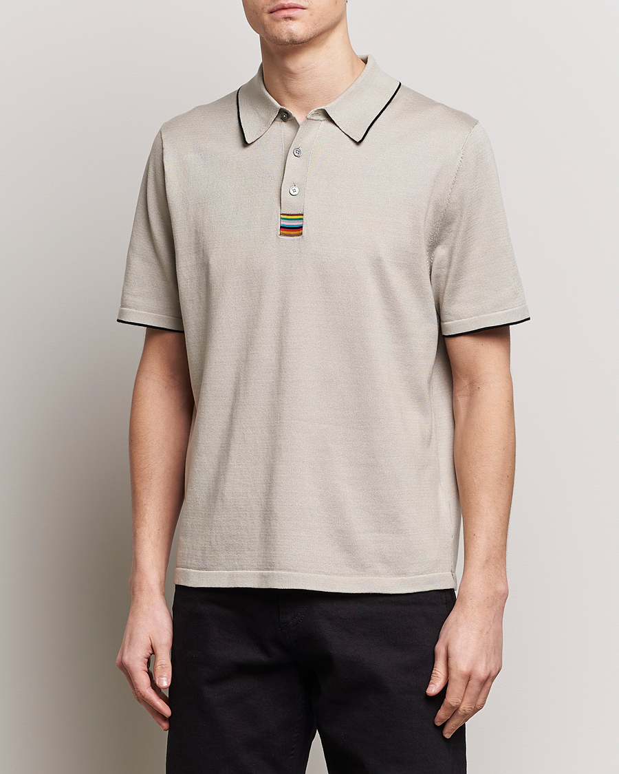 Herre | Pikéer | Paul Smith | Knitted Cotton Polo Greige