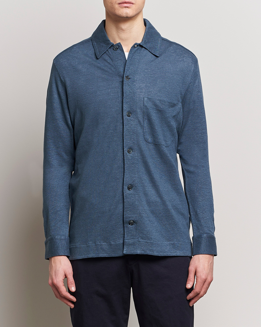 Herre | Linskjorter | Paul Smith | Linen Jersey Shirt Blue