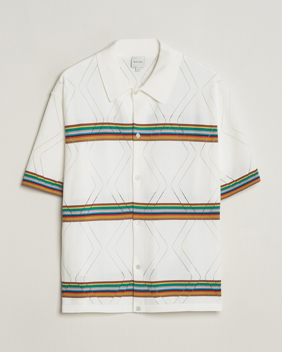 Herre | Skjorter | Paul Smith | Cotton Knitted Short Sleeve Shirt White