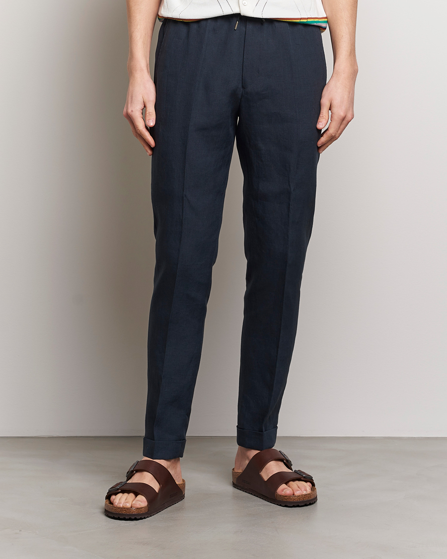 Herre |  | Paul Smith | Linen Drawstring Trousers Navy