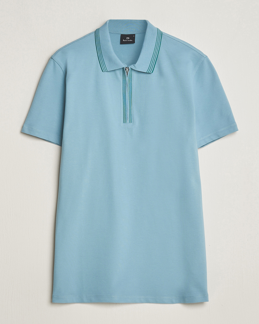 Herre | Pikéer | PS Paul Smith | Regular Fit Half Zip Polo Blue
