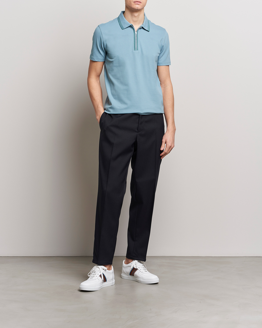 Herre | Pikéer | PS Paul Smith | Regular Fit Half Zip Polo Blue