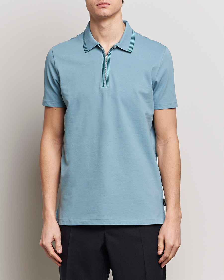 Herre | Paul Smith | PS Paul Smith | Regular Fit Half Zip Polo Blue