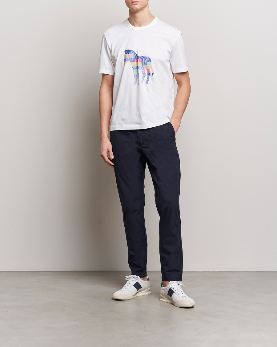 Herre | T-Shirts | PS Paul Smith | Organic Cotton Zebra Crew Neck T-Shirt White