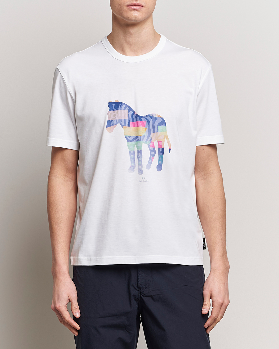 Herre | Kortermede t-shirts | PS Paul Smith | Organic Cotton Zebra Crew Neck T-Shirt White