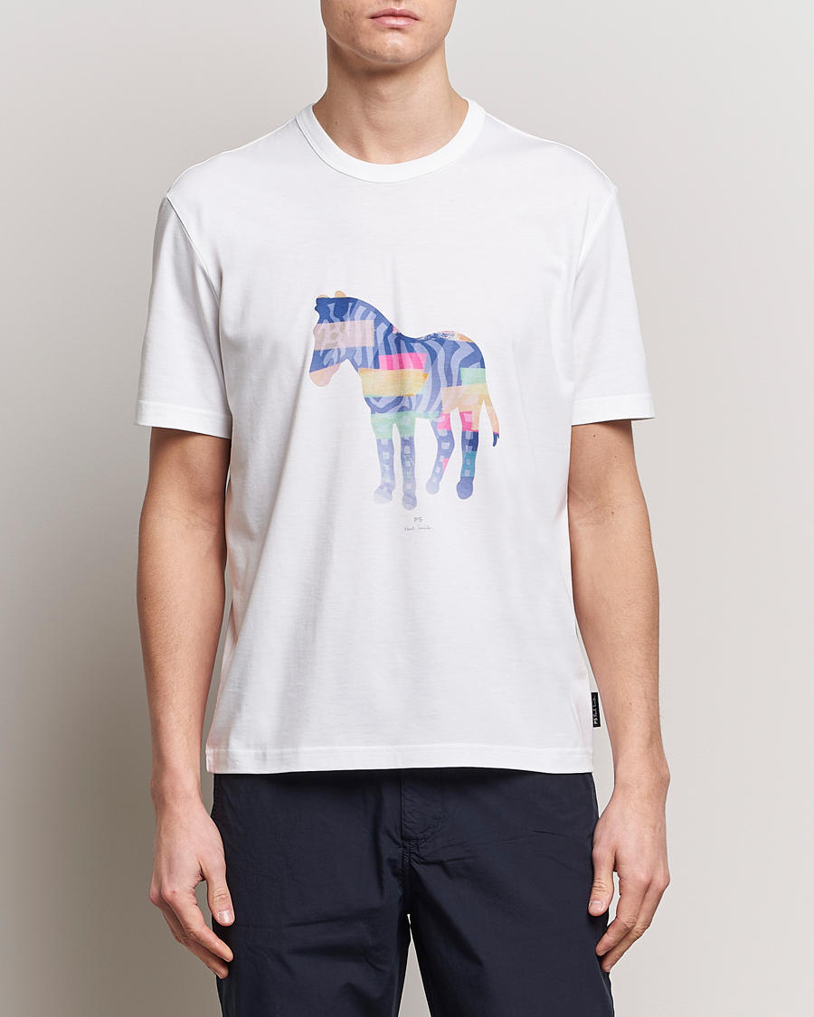 Herre | Klær | PS Paul Smith | Organic Cotton Zebra Crew Neck T-Shirt White