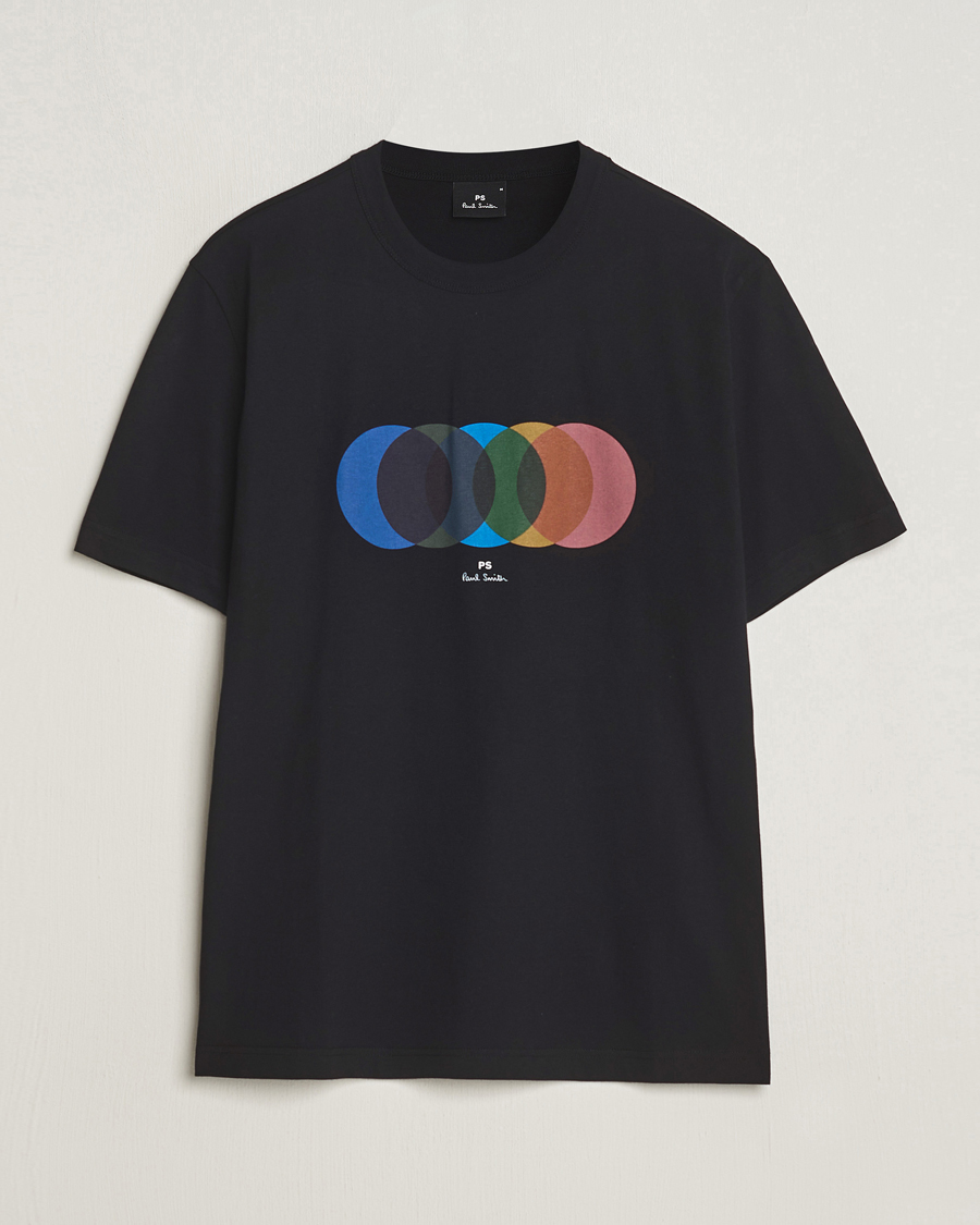 Herre | T-Shirts | PS Paul Smith | Organic Cotton Circles Crew Neck T-Shirt Black