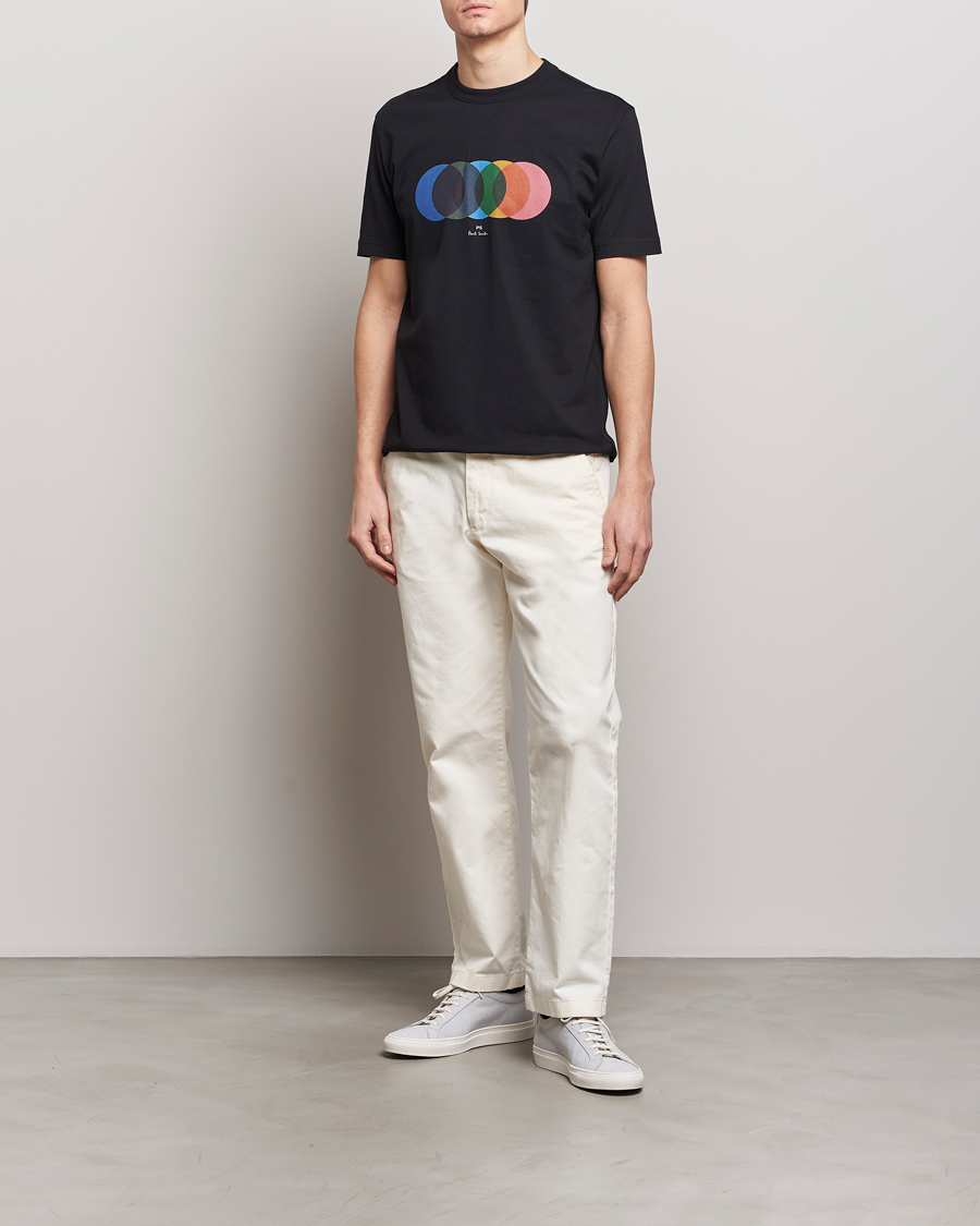 Herre | T-Shirts | PS Paul Smith | Organic Cotton Circles Crew Neck T-Shirt Black