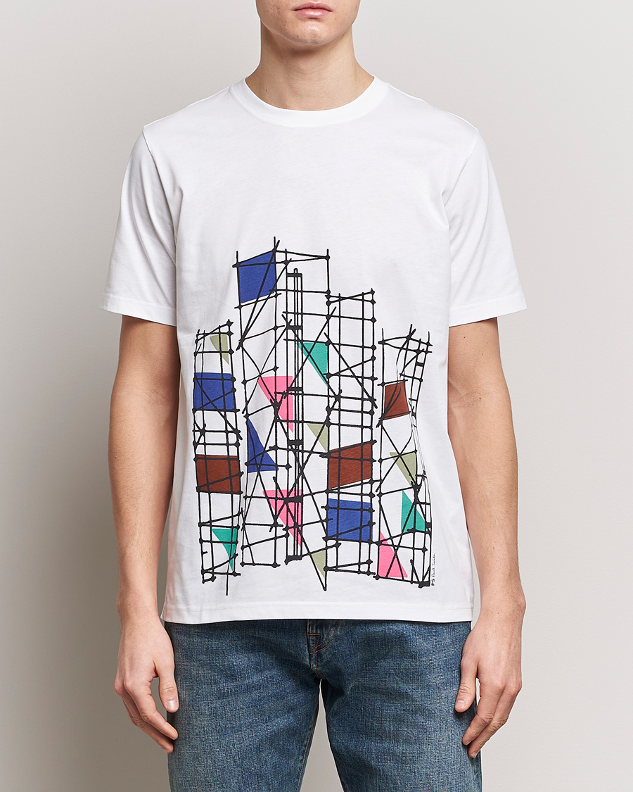 Herre | Paul Smith | PS Paul Smith | Organic Cotton Scaffold Crew Neck T-Shirt White