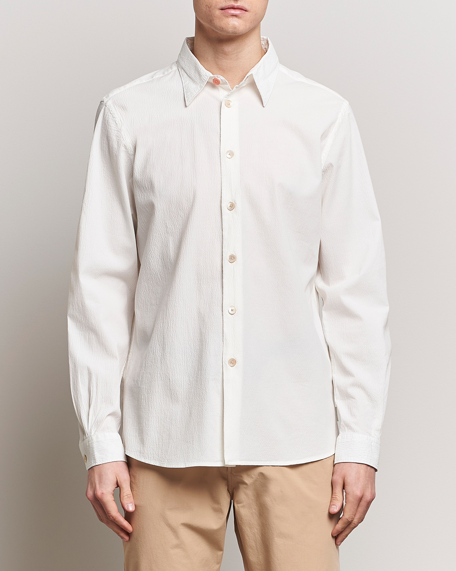 Herre | Paul Smith | PS Paul Smith | Regular Fit Seersucker Shirt White