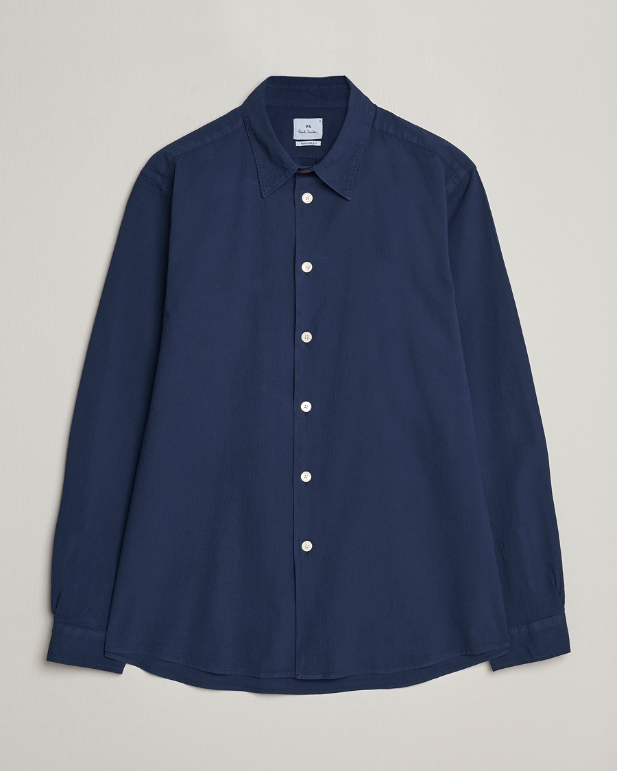Herre | Skjorter | PS Paul Smith | Regular Fit Seersucker Shirt Navy