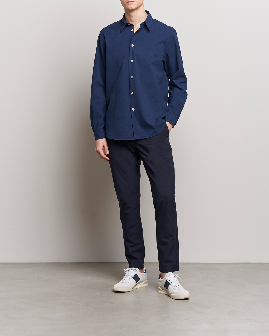 Herre | Skjorter | PS Paul Smith | Regular Fit Seersucker Shirt Navy